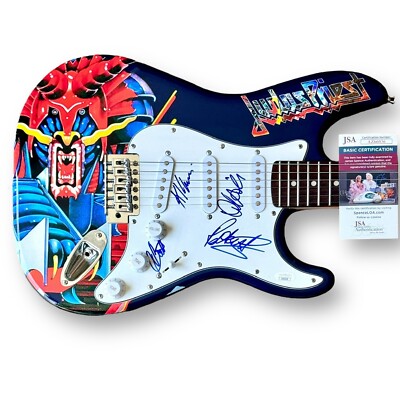 Judas Priest Signed Guitar Custom Graphics JSA COA Halford Hill