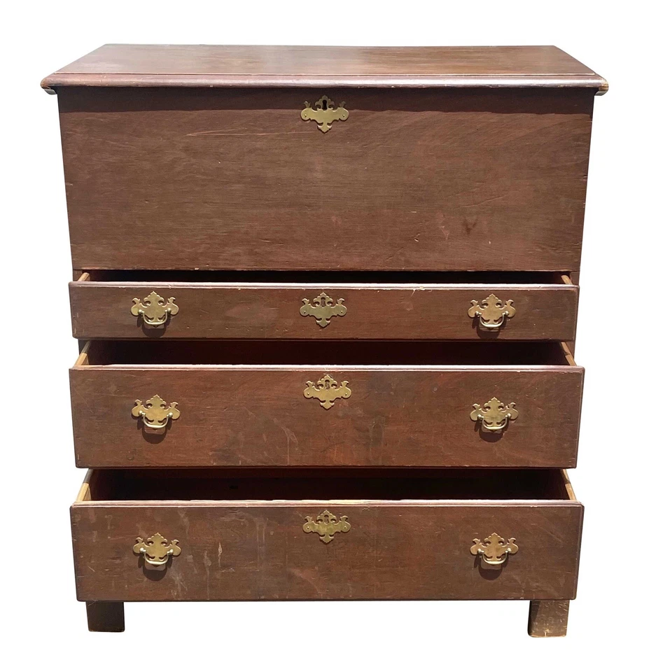 СТАРИННЫЙ ЧИППЕНДЕЙЛ НОВАЯ АНГЛИЯ ЗЕРНО ОКРАШЕННОЕ ОДЕЯЛО КОРОБКА - Изображение 2 из 4