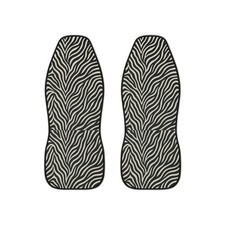 Zebra Print Car Seat Covers Black White Animal Pattern Universal Fit 2-pack
