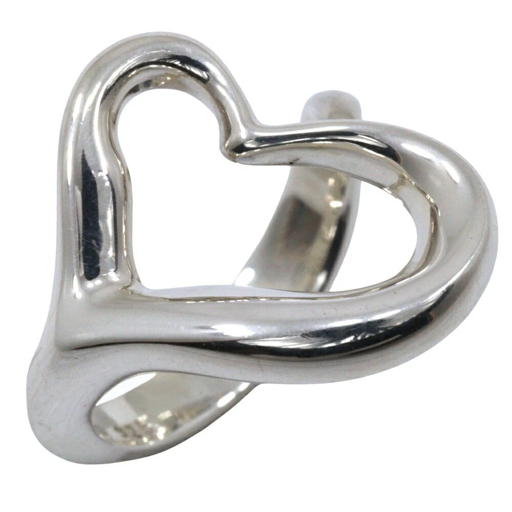 Tiffany & Co. Open Heart Elsa Peretti Heart Ring Silver Size 1 U