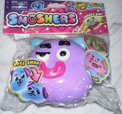 ORB Smushers Emushers Face Swap Squish & Stash Squeeze Toy 8pc Purple 18048