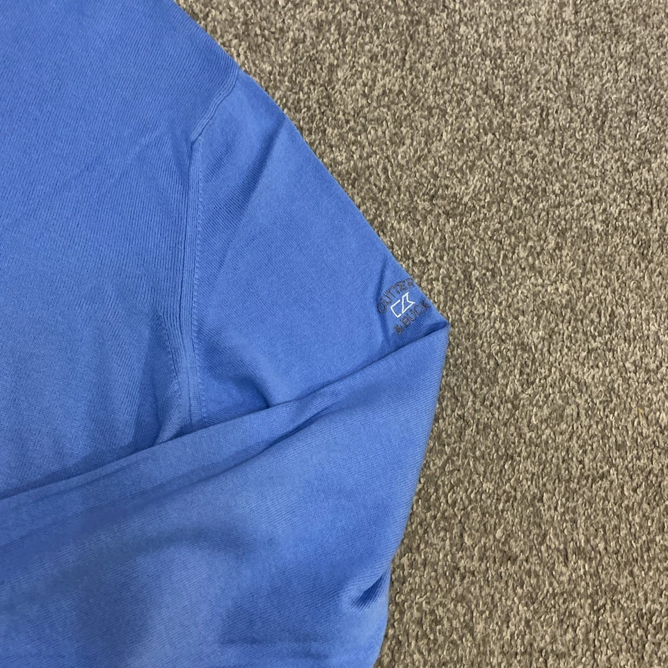 Cutter & Buck Mens 1/4 Zipped Long Sleeve Golf Jumper XXXL Blue - Image 3 of 4