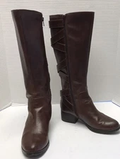 Sofft Euro Soft Women's Equestrian Brown Faux Leather Riding Boots Sz 7.5M