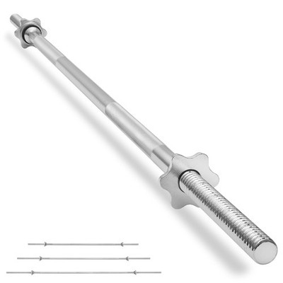 1'' Standard Weightlifting Barbell - Threaded Straight Bar with Star Collars