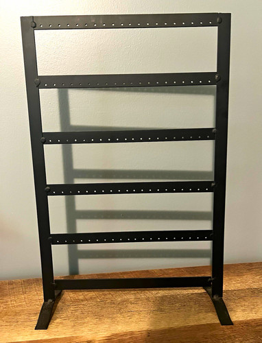 Earring Display Stand -Holds 50 pair- Black Metal Freestanding Retail Craft Fair