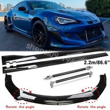 Front Bumper Lip Spoiler Splitterstrut Rodsside Skirt For Subaru Wrx Sti 15-22