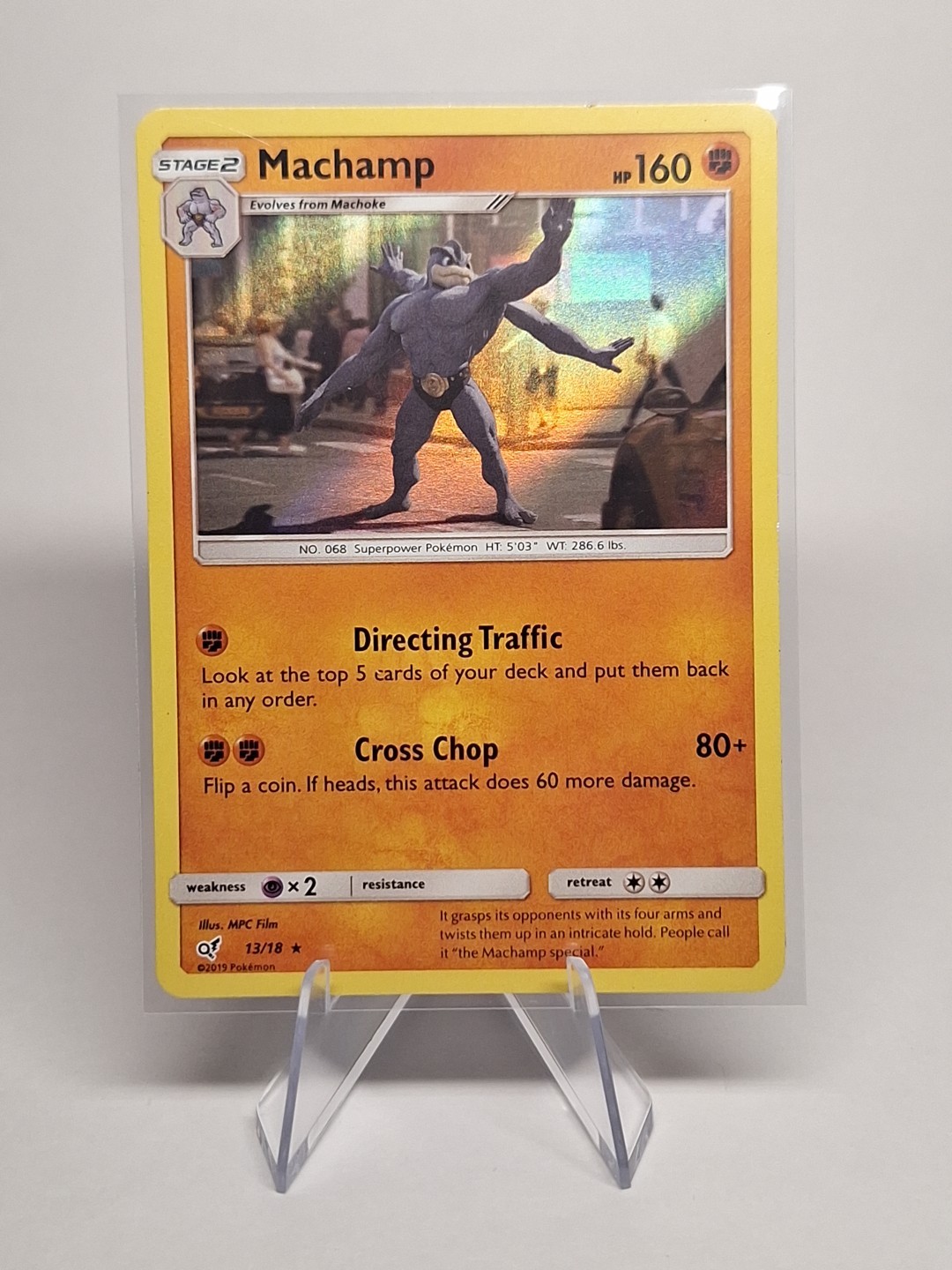 POKEMON TCG MACHAMP 13/18 HOLO RARE LP DETECTIVE PIKACHU