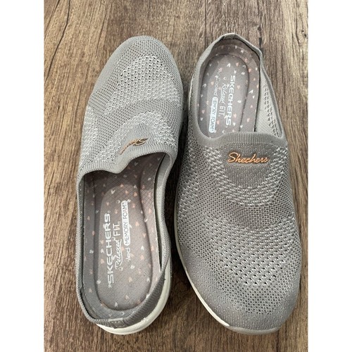 Skechers Damen Relaxed Fit Taupe Strick Pantolette Slipper Komfort Schuhe Größe 8,5 - Bild 9 von 9
