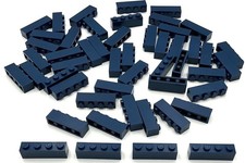 Lego 50 New Dark Blue Bricks Building Blocks 1 x 4 Stud Parts