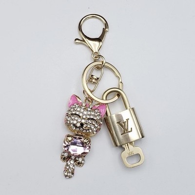 Authentic Louis Vuitton Lock & Key w/ Unbranded Cat Bagcharm, Keychain