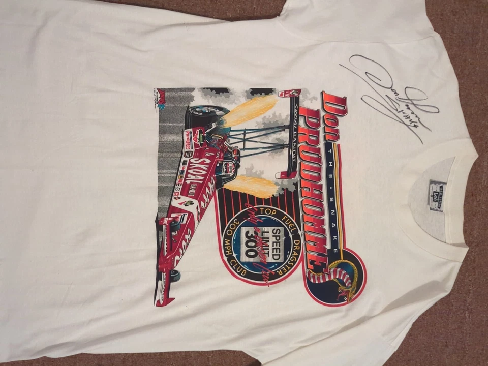 CAMISA FIRMADA VRHTF ORIG NHRA DE COLECCIÓN "DON THE SNAKE PRUDHOMME" SKOAL TF DRAGSTER XL DE COLECCIÓN Foto 3 de 4