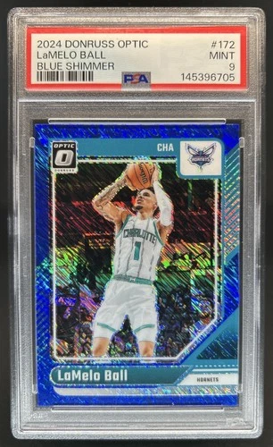 2024-25 Panini Donruss Optic LaMelo Ball Blue Shimmer Prizm #/75 PSA 9 POP 1