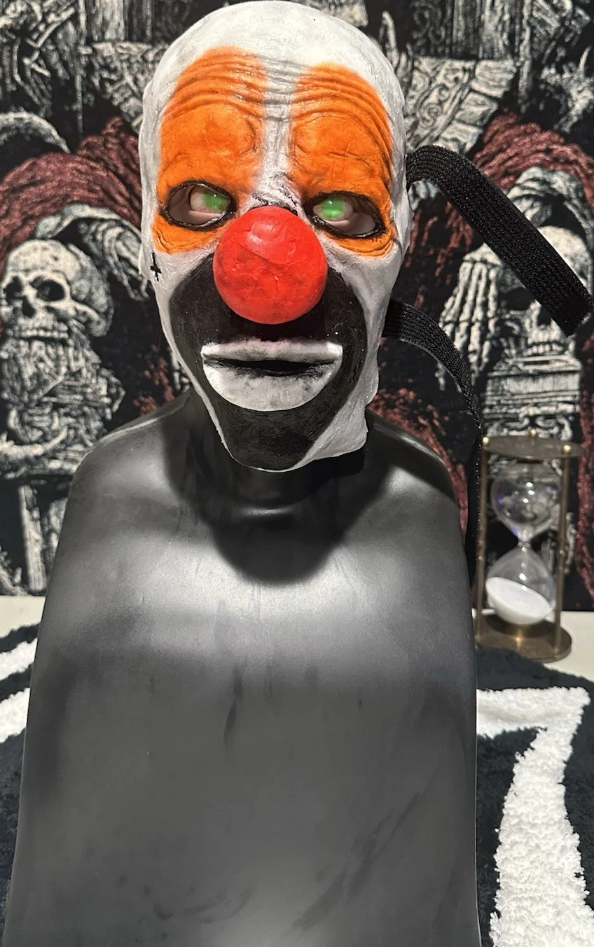 Blackmatterfx silicone clown half mask with straps UV PAINT New