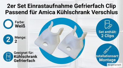 2er Set Einrastaufnahme Gefrierfach Clip Passend für Amica Kühlschrank Verschlus