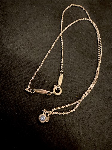 Tiffany & Co. Elsa Peretti By the Yard Sterling Silver Necklace – Clear Stone