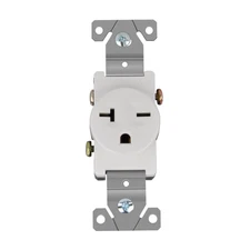 Single Electrical Receptacle - 20Amp 250V Wall Outlet Straight Blade, NEMA 6-20R