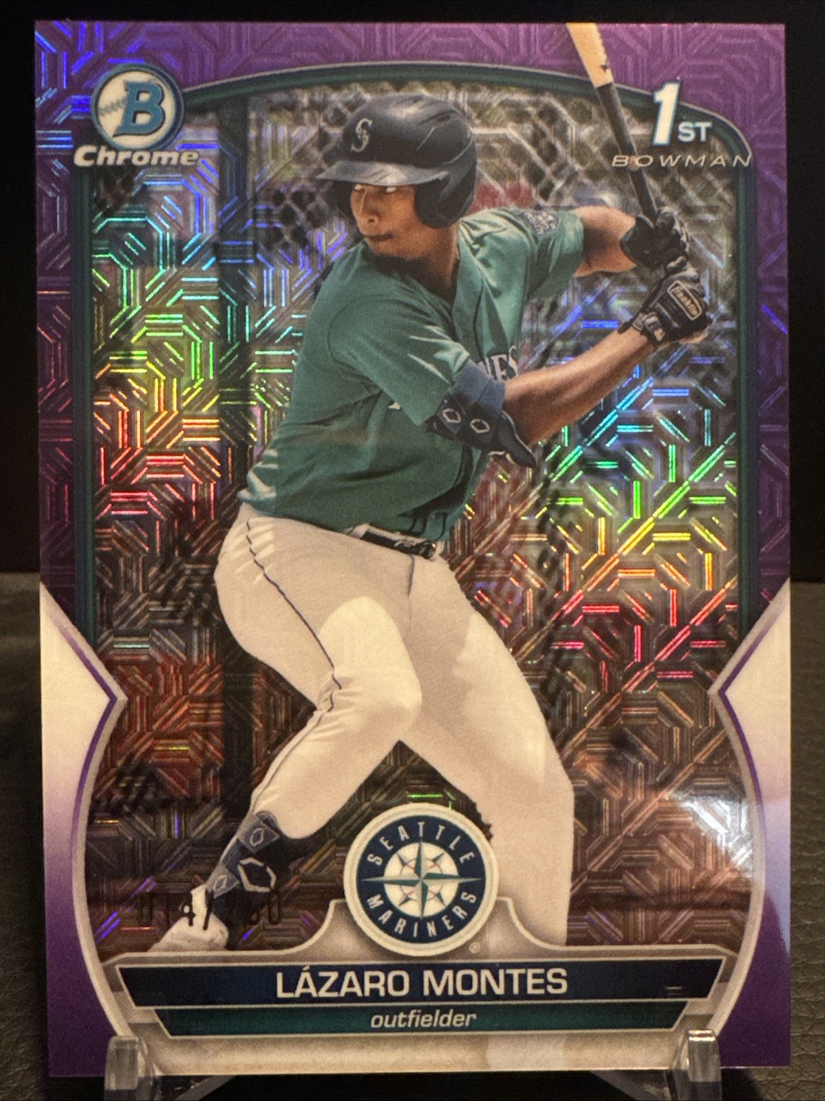 2023 Bowman #BCP-58 Lazaro Montes Chrome Prospects Mojo Purple Refractors #/250