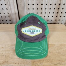 Genuine John Deere Kid Green Brown Yellow White Strapback Hat Toddler 2010 Logo