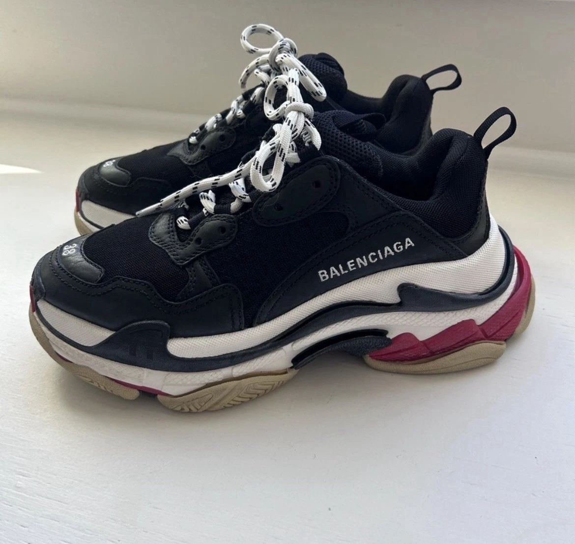 Balenciaga Triple S Sneaker Black Red W for sale | eBay
