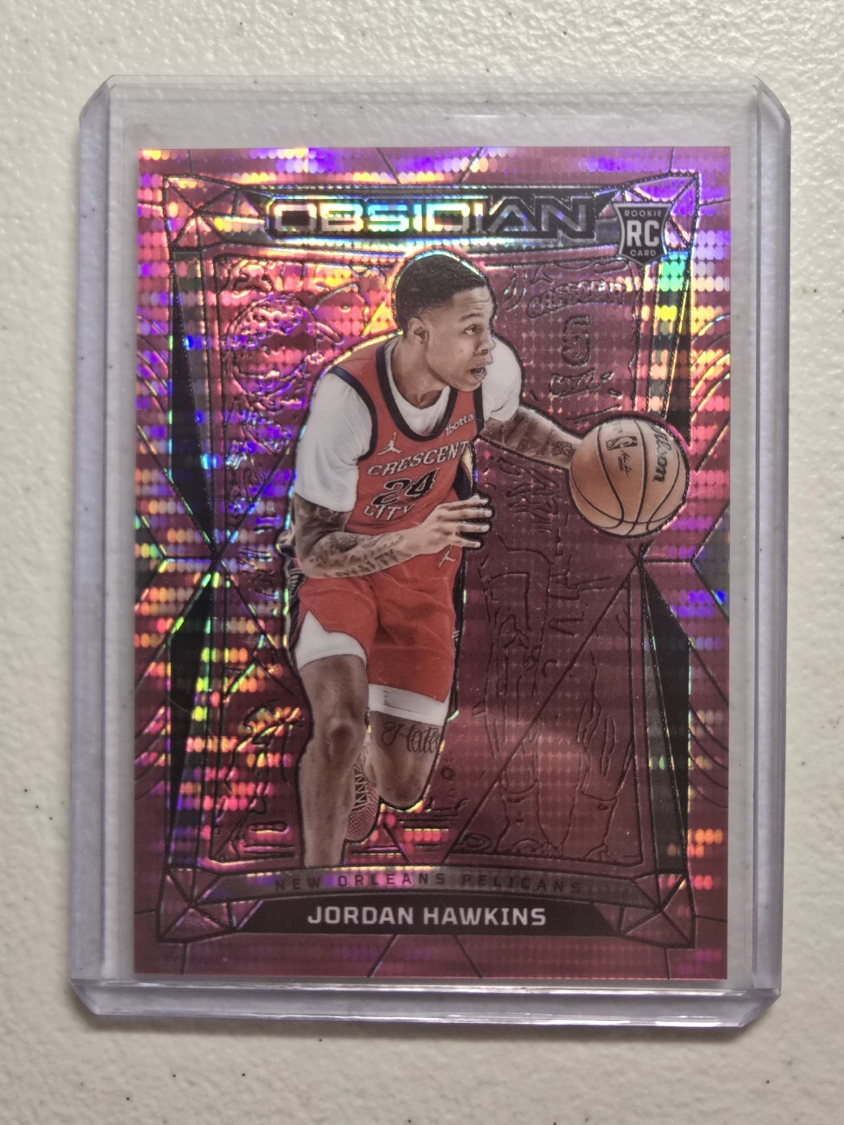 2023-24 Panini Obsidian Jordan Hawkins (RC) Pink Pulsar #93 New Orleans Pelicans