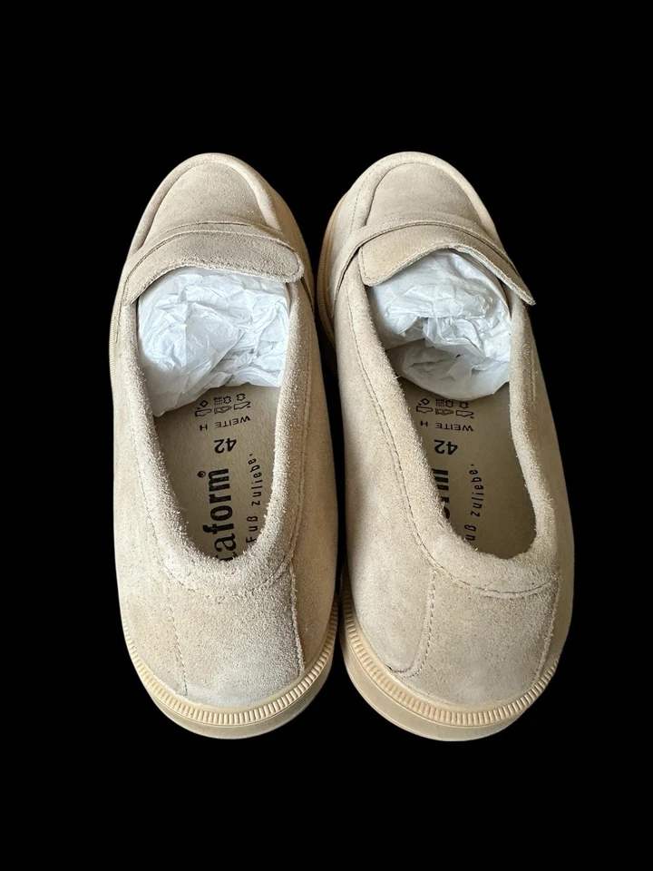 VITAFORM Damen-Slipper Valou creme Gr. 42 Veloursleder –Neu QVC Schuhe Leder Top - Bild 3 von 4