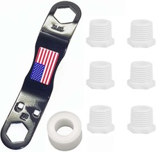 RV Water Heater Drain Plug Kit W/ Flag Include Angled Wrench 6 Pieces 1/2" NPT