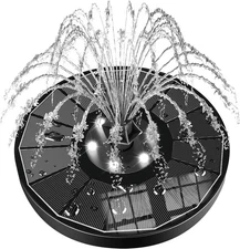 SZMP Solar Water Fountain Upgraded 100% Glass Panel, 3.5W Solar Powered  