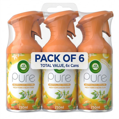 x6 Air Wick |Mediterranean Sun| Pure Air Freshener| 250 ml |