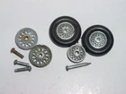 Misc used Matchbox Lesney wheels & axles for 4c Triumph & 66b Harley Motorcycles