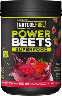 Nature Fuel Power Beets Powder Mixed Berry, Superfood Supplement 60 Servings