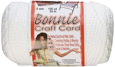Pepperell Bonnie Macrame Craft Cord 6mm 100 Yard White Polyolefin BB6-100-001