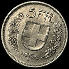 1968-B Switzerland 5 Franc Swiss World Coin KM# 40a Helvetia Lot D1-135 Cu-Ni — photo 9