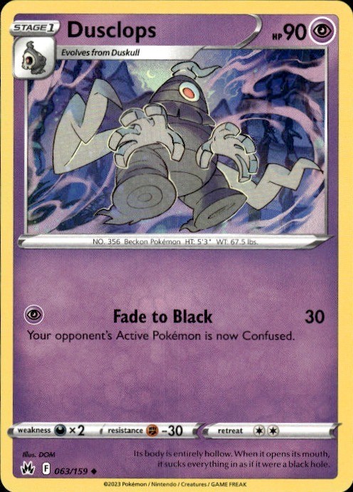 Dusclops 063/159 Uncommon Crown Zenith Pokemon Near Mint