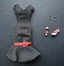 Bellissima Couture Black & White Dress w/ FR Monogram Admiration Shoes Earrings