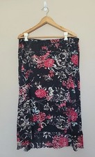 Vtg Floral Midi Skirt Sz 16 Whimsigoth Fairy Grunge Lettuce Hem Asymmetric READ