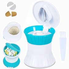 Pill Cutter and Splitter for Small or Large Pills - 3 in 1 - Tablets Blue