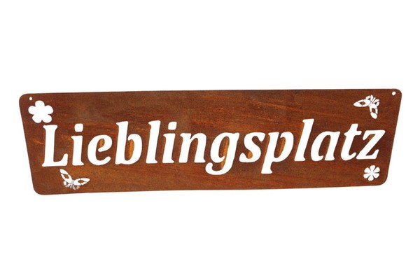 Rostschild Lieblingsplatz Edelrost Dekoschild Gartendeko Landhaus Rostdeko-image