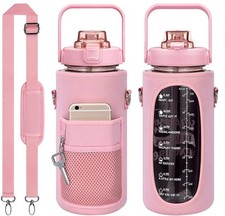 Sport Water Bottle Covers Cellphone Holder Large Capacity Pink