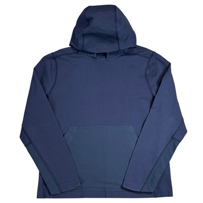 Lululemon Mainstay Hoodie Mens Large Navy Blue Kangaroo Pocket Zip Big Hood Rare