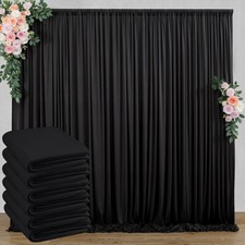 30 ft x 10 ft Wrinkle Free Black Backdrop Curtain for Parties, 6 Panels 10ft ...