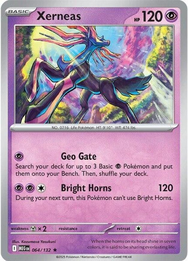 Pokemon Xerneas (64/200) Mega Evolution LP HOLO