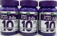 3PK Vicks ZzzQuil Pure Zzzs Advanced Melatonin 10MG 42 Tablets EACH EXP 1/27