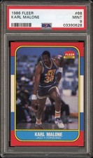 1986-87 Fleer #68 Karl Malone Rookie PSA 9 Mint HOF