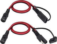 SAE to DC Power Connectors - 16AWG SAE Plug to DC 5.5Mm X 2.1Mm Female Adapter E