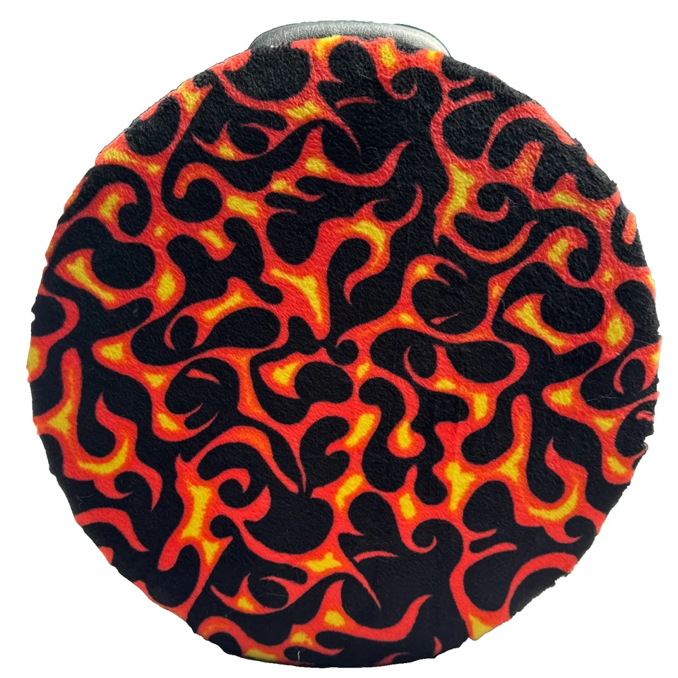 De colección Años 90 FUZZY FLAME Estampado Sombrero Caja Maleta Redonda Y2K Tachonado Imitación Piel Tema Candente Foto 3 de 4