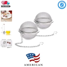 2PCS Stainless Steel Mesh Tea Infuser  2.1 Inch Tea Ball  Strainer Tea Diffuser