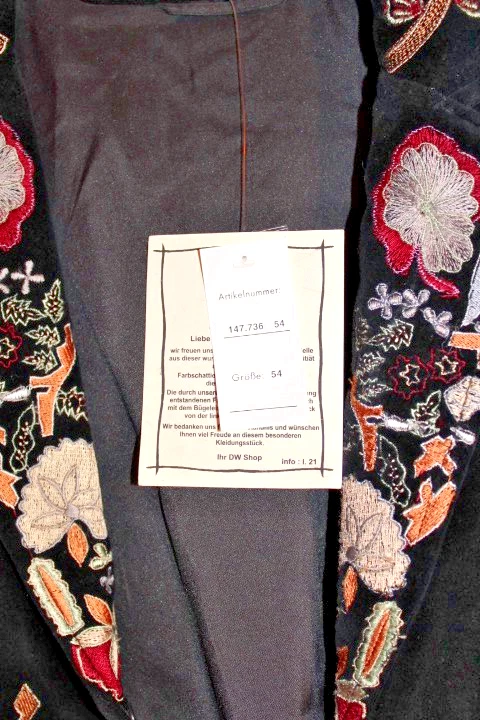 Jacke Blazer Damen Größe 54 ungetragen neuwertig in Samtoptik schwarz gemustert - Bild 3 von 4