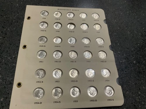1946-1964 ROOSEVELT DIME SET BU WOW!! Silver $240.00 value. Album included.