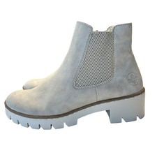 Rieker Priska Women's Tan/Beige Fur Zip Lace Ankle Boots Size 39 US 8