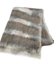 SILVANA MANETTI          CASHMERE STOLE - HERA WHITE/BLACK/BROWN